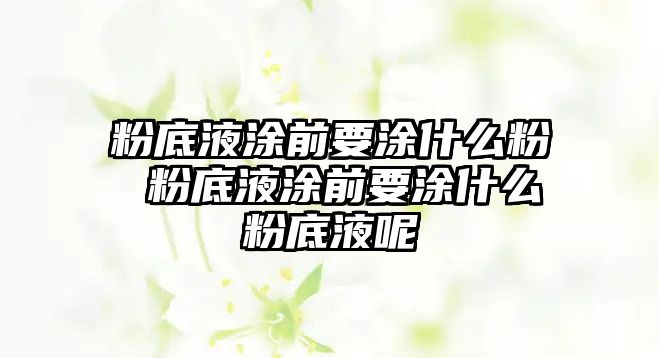 粉底液涂前要涂什么粉 粉底液涂前要涂什么粉底液呢