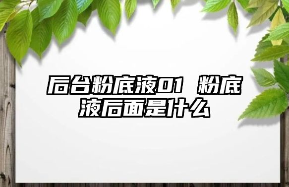 后臺粉底液01 粉底液后面是什么