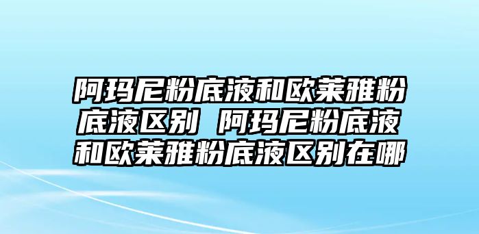 阿瑪尼粉底液和歐萊雅粉底液區(qū)別 阿瑪尼粉底液和歐萊雅粉底液區(qū)別在哪