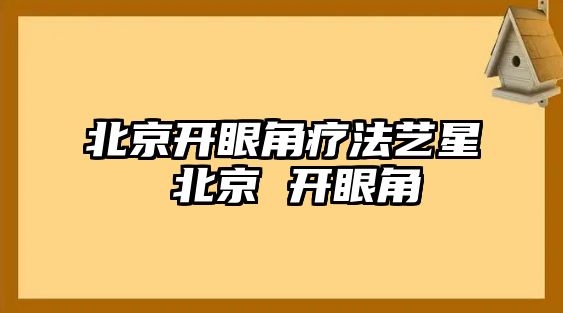 北京開眼角療法藝星 北京 開眼角