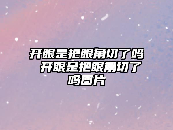 開眼是把眼角切了嗎 開眼是把眼角切了嗎圖片